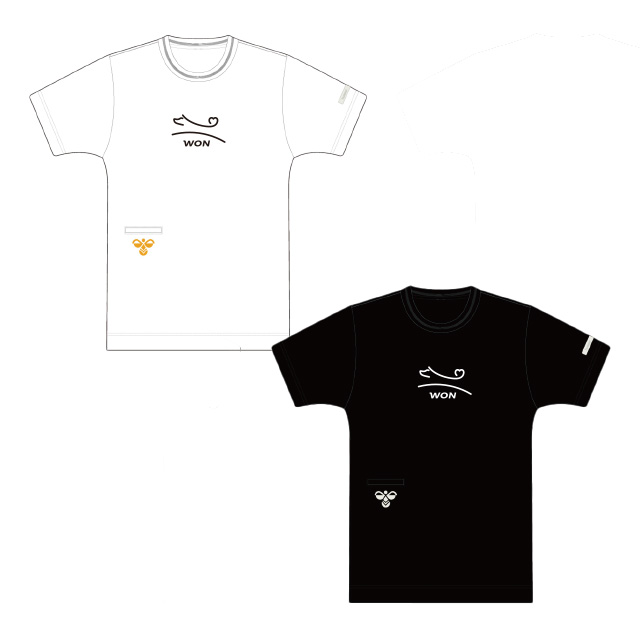 [WON]hummelPLAY半袖Tシャツ（ホワイト・ブラック）